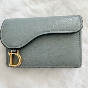 Dior Saddle Blue Leather Card Holder